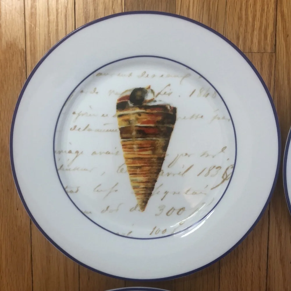 Williams Sonoma Set Seashell Salad Dessert Luncheon Plates